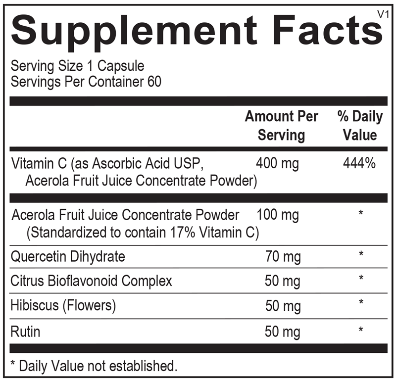 C-Flav supplement facts image