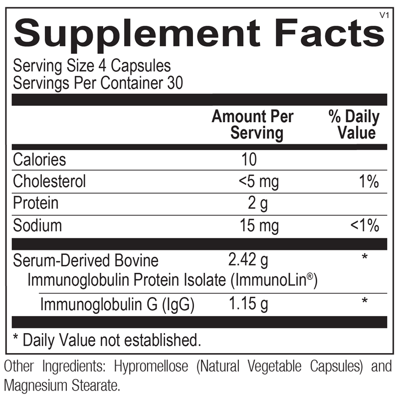 SBI Protect® Capsules supplement facts image