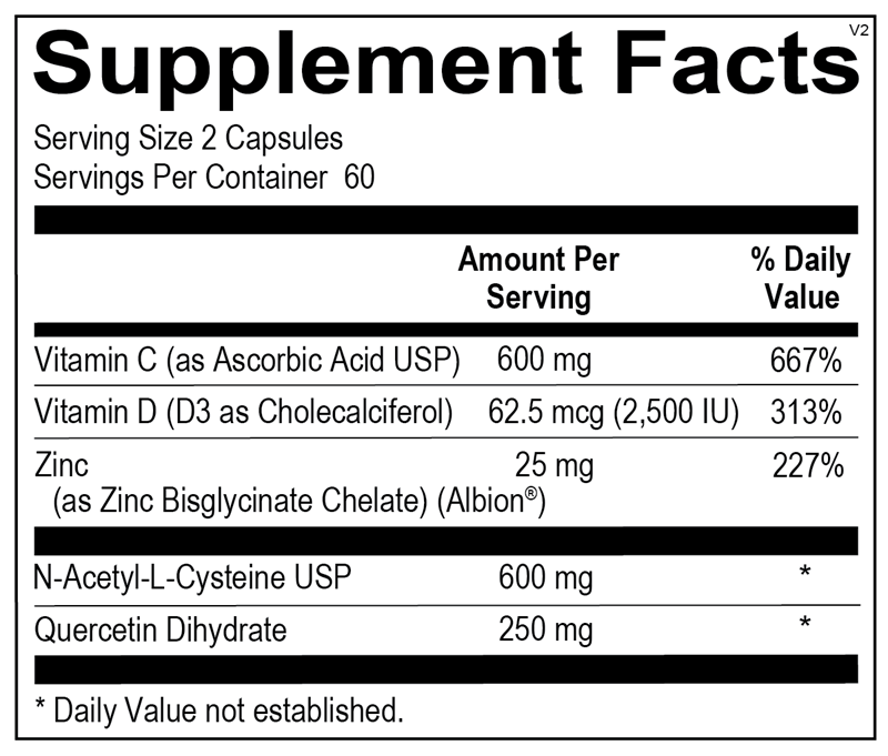 OrthoMune® supplement facts image