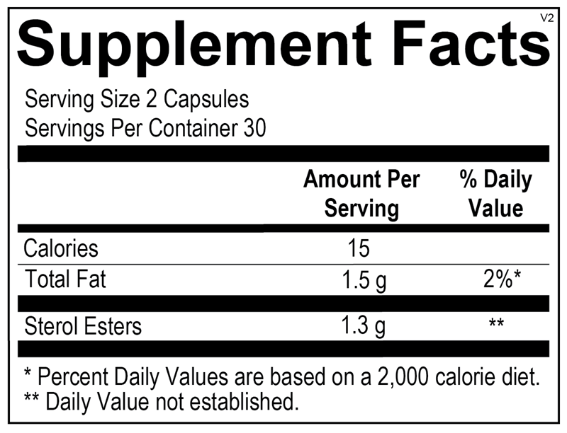 Plant Sterols supplement facts image