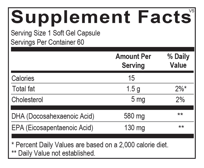 Orthomega® Select DHA supplement facts image