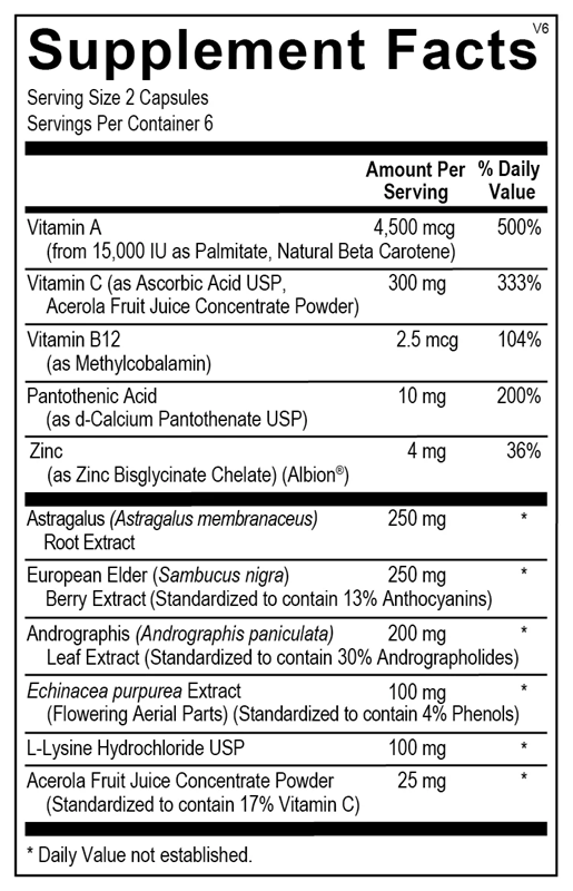 Viracid™ Blister supplement facts image
