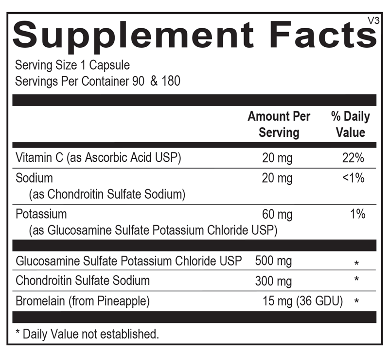Chondro-FLX supplement facts image