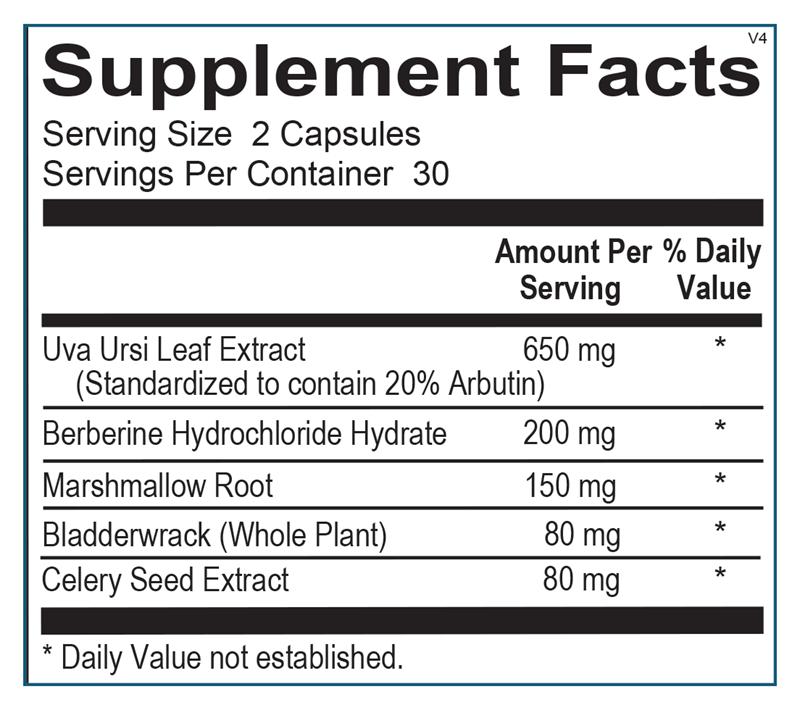 Cystistatin supplement facts image