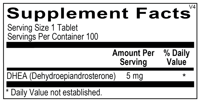 DHEA 5 mg supplement facts image