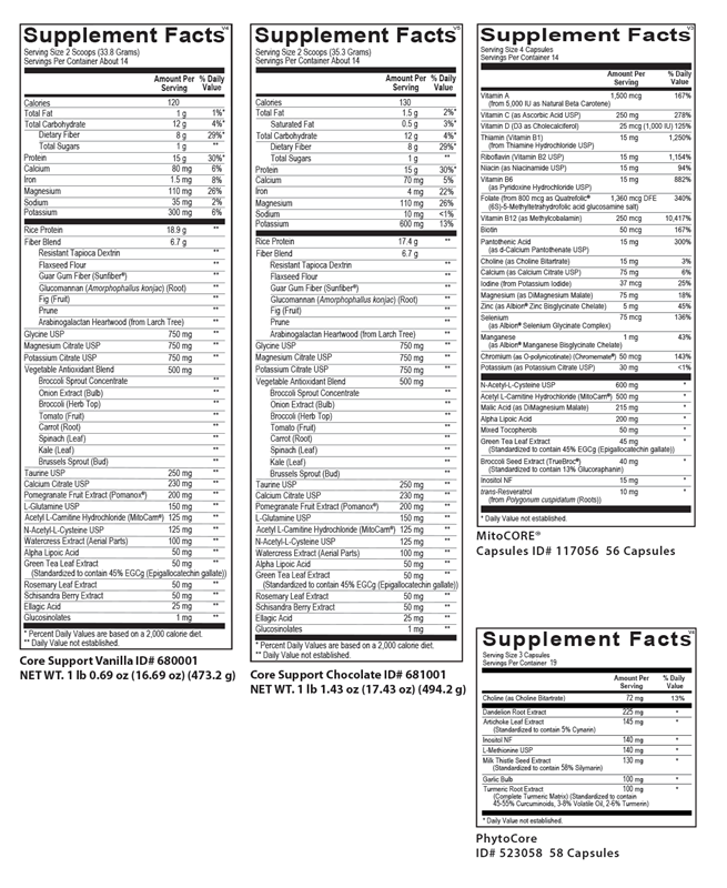 Core Restore 14-Day Kit (French Vanilla) supplement facts image