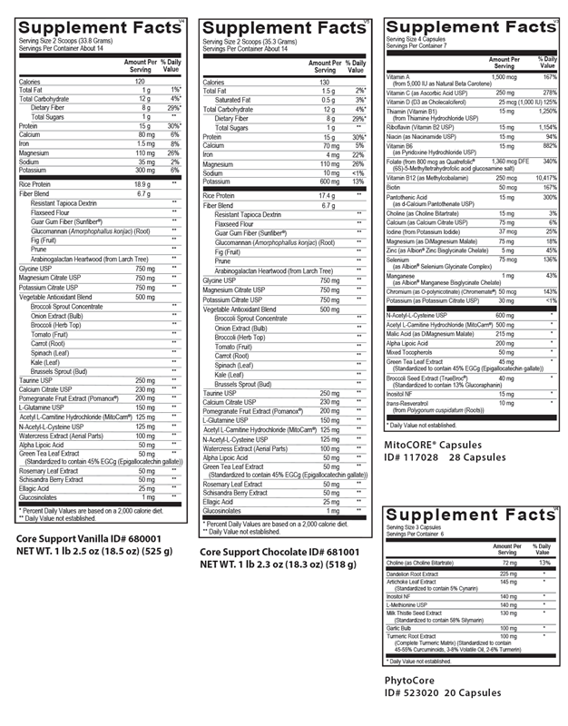 Core Restore 7-Day Kit (French Vanilla) supplement facts image