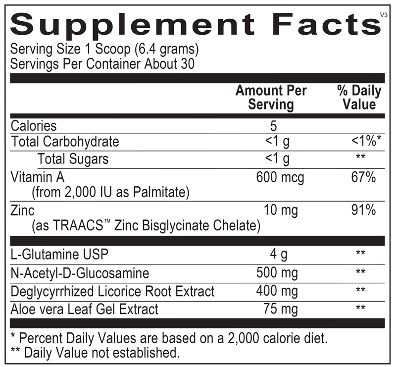 GlutaShield® Vanilla supplement facts image