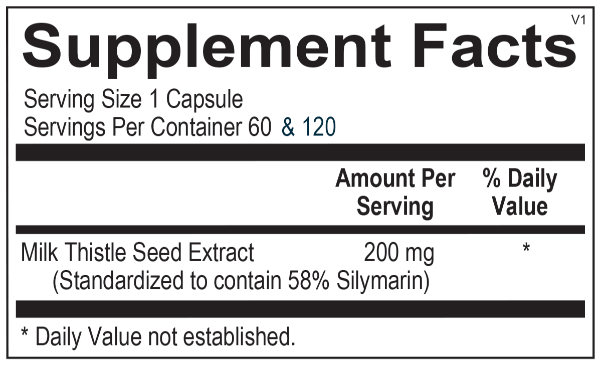 806 Silymarin Forte - Supplemental Facts Box image