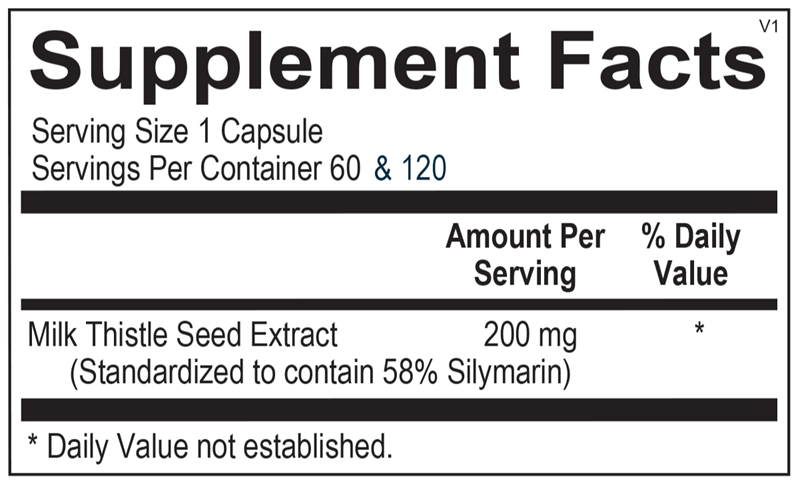 Silymarin Forte supplement facts image