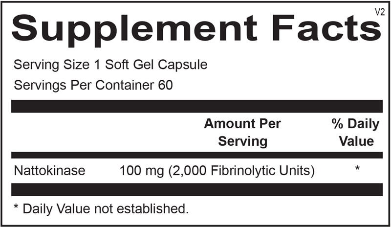 Nattokinase supplement facts image