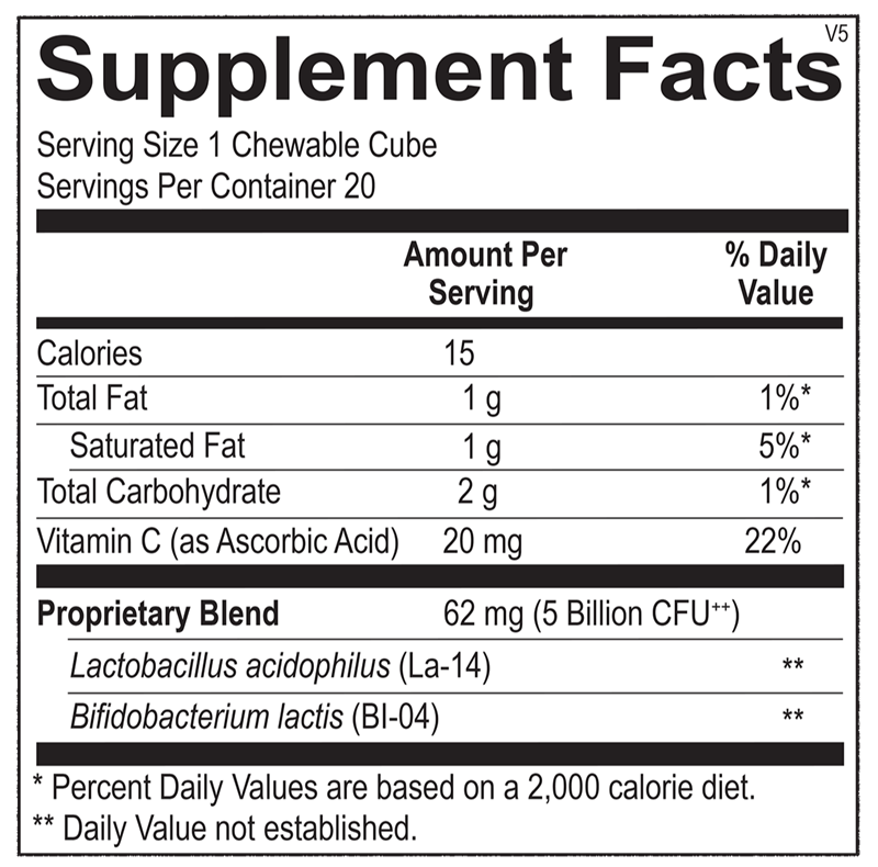 Flora Bites supplement facts image