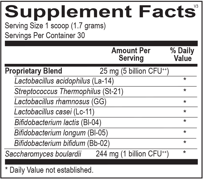 FloraBoost supplement facts image