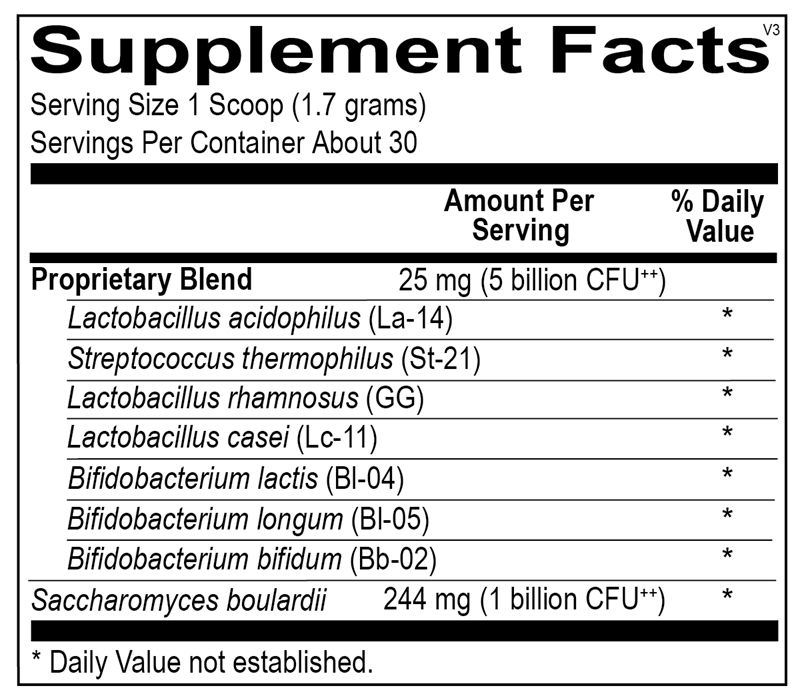 FloraBoost supplement facts image