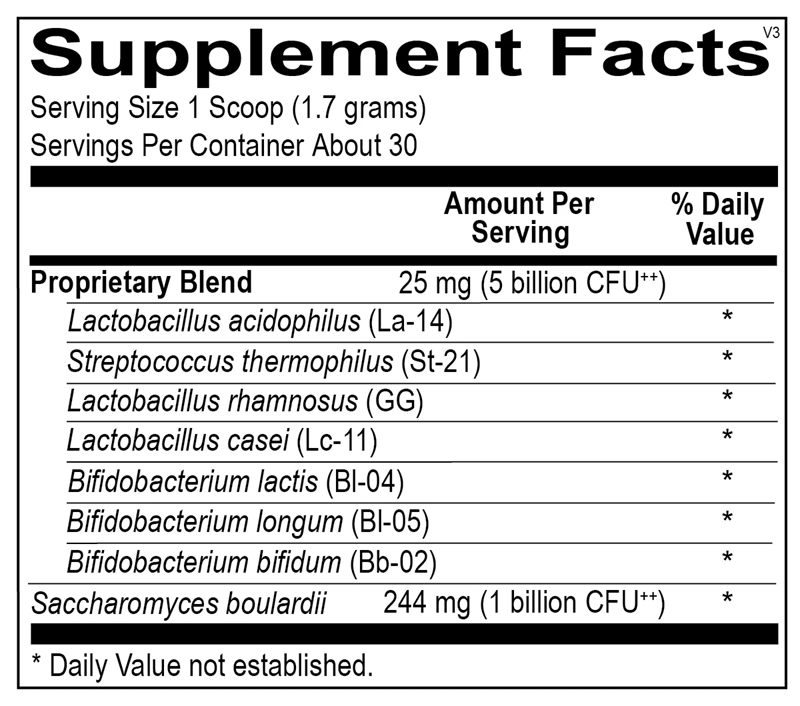 FloraBoost supplement facts image