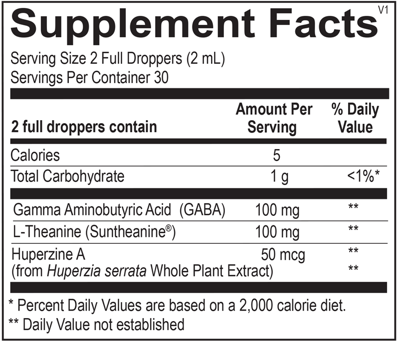 CopaCalm supplement facts image
