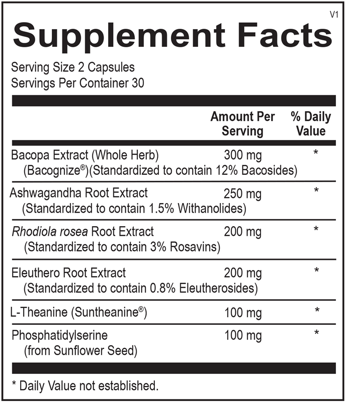 NuAdapt supplement facts image