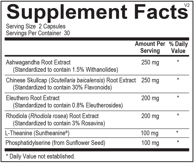 AdreneVive® supplement facts image