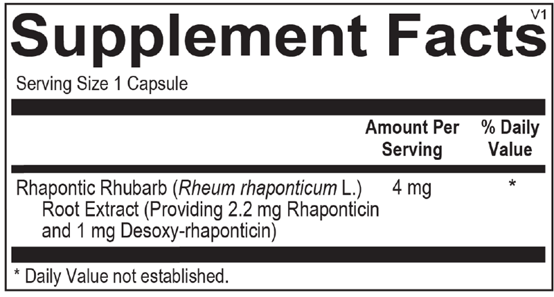 Rhubestryn supplement facts image